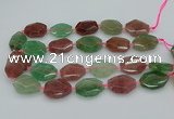 CNG5596 20*25mm - 25*35mm faceted freeform mixed strawberry quartz beads