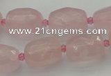 CNG5608 15.5 inches 10*14mm - 13*18mm faceted nuggets rose quartz beads