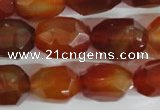 CNG561 15.5 inches 14*20mm faceted nuggets red agate beads