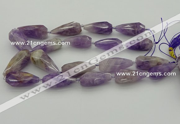 CNG5611 15*35mm - 18*45mm faceted teardrop lavender amethyst beads