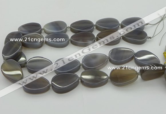 CNG5617 15.5 inches 22*30mm freeform grey agate gemstone beads