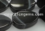 CNG5618 15.5 inches 22*30mm freeform black agate gemstone beads