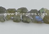 CNG5620 6*9mm - 10*16mm nuggets labradorite gemstone beads