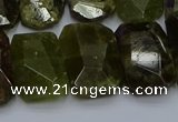 CNG5624 15.5 inches 15*20mm - 18*25mm faceted freeform green garnet beads