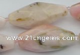 CNG5635 15.5 inches 15*35mm - 18*40mm faceted rice pink opal beads