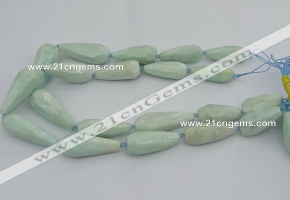 CNG5636 15.5 inches 15*35mm - 18*45mm faceted teardrop amazonite beads