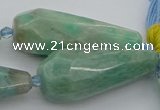 CNG5638 15.5 inches 15*35mm - 18*45mm faceted teardrop amazonite beads