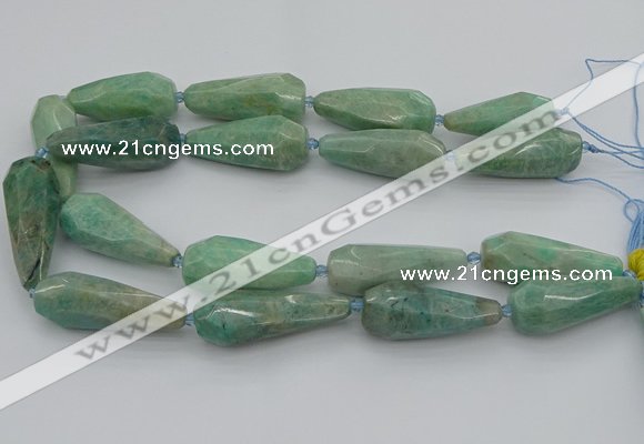 CNG5638 15.5 inches 15*35mm - 18*45mm faceted teardrop amazonite beads