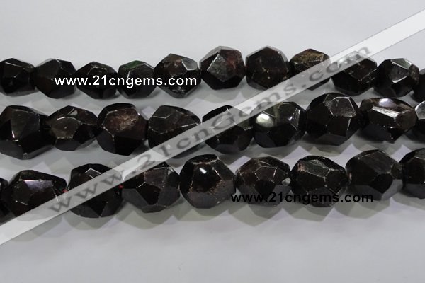 CNG564 15.5 inches 20*22mm faceted nuggets red garnet beads