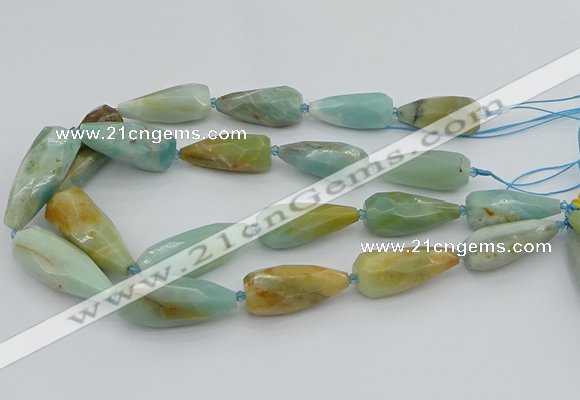 CNG5640 15.5 inches 15*35mm - 18*45mm faceted teardrop amazonite beads