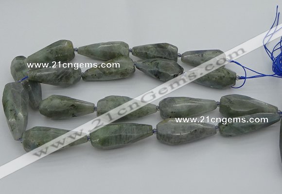 CNG5642 15.5 inches 15*35mm - 18*45mm faceted teardrop labradorite beads