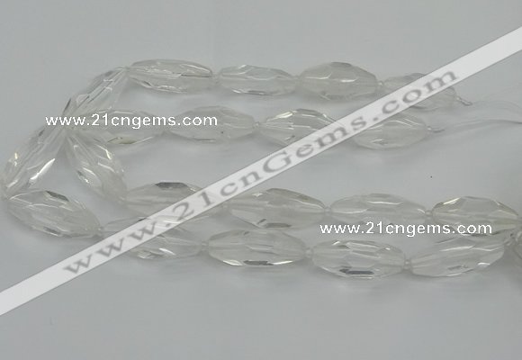 CNG5647 15.5 inches 15*35mm - 18*40mm faceted rice white crystal beads