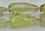 CNG5648 15*35mm - 18*45mm faceted teardrop lemon quartz beads