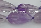 CNG5650 15.5 inches 15*35mm - 18*45mm faceted teardrop amethyst beads