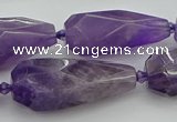 CNG5652 15.5 inches 15*35mm - 18*45mm faceted teardrop amethyst beads