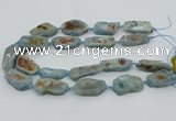 CNG5672 15.5 inches 15*35mm - 20*40mm freeform aquamarine beads