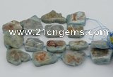 CNG5674 15.5 inches 30*40mm - 35*45mm freeform aquamarine beads