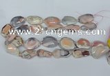 CNG5676 18*25mm - 30*35mm faceted freeform pink botswana agate beads