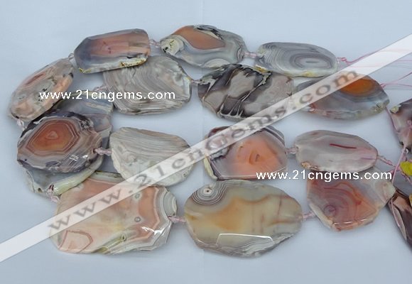 CNG5678 35*45mm - 40*55mm faceted freeform pink botswana agate beads