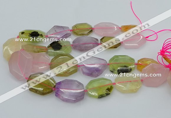 CNG5688 20*30mm - 35*45mm faceted freeform mixed quartz beads