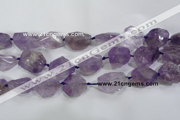 CNG569 20*30mm - 25*40mm faceted nuggets amethyst gemstone beads