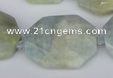 CNG5690 15.5 inches 20*30mm - 35*45mm faceted freeform aquamarine beads