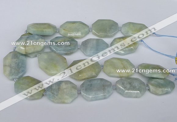 CNG5690 15.5 inches 20*30mm - 35*45mm faceted freeform aquamarine beads