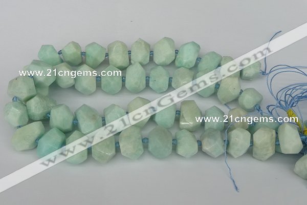 CNG5692 15.5 inches 12*16mm - 15*20mm faceted nuggets amazonite beads