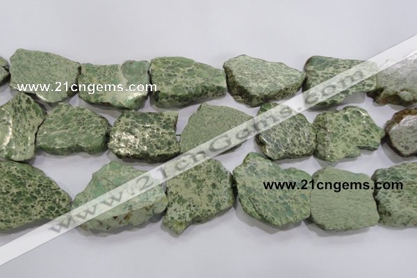 CNG570 25*30mm - 30*40mm nuggets serpentine jasper beads