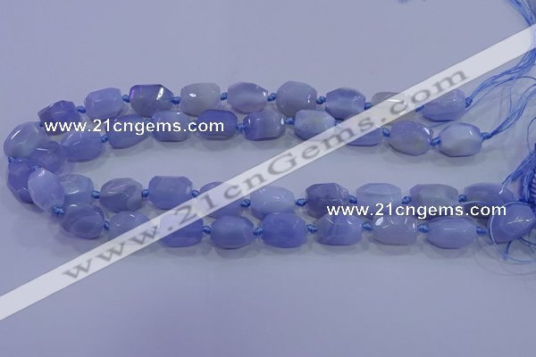 CNG5728 12*16mm - 13*18mm faceted nuggets blue lace agate beads