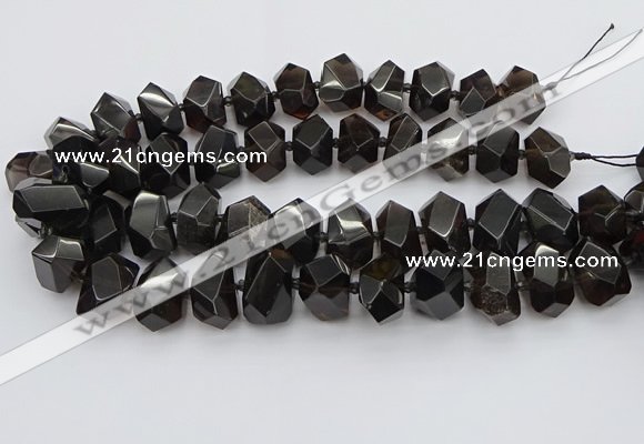 CNG5734 12*16mm - 15*20mm faceted nuggets ice black obsidian beads