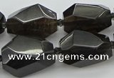 CNG5735 12*16mm - 15*25mm faceted nuggets ice black obsidian beads