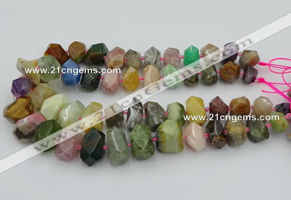 CNG5738 12*16mm - 15*20mm faceted nuggets mixed gemstone beads