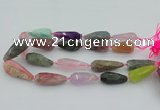 CNG5741 15*35mm - 18*45mm faceted teardrop mixed gemstone beads