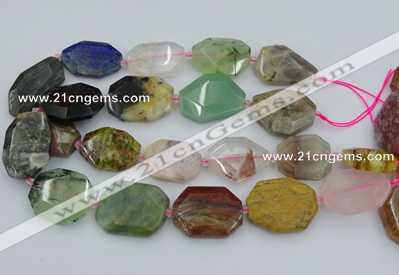 CNG5742 20*30mm - 35*45mm faceted freeform mixed gemstone beads