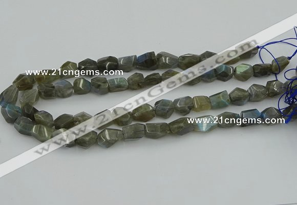 CNG5753 15.5 inches 10*12mm - 12*16mm faceted nuggets labradorite beads