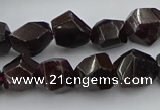 CNG5755 15.5 inches 10*14mm - 12*16mm faceted nuggets garnet beads