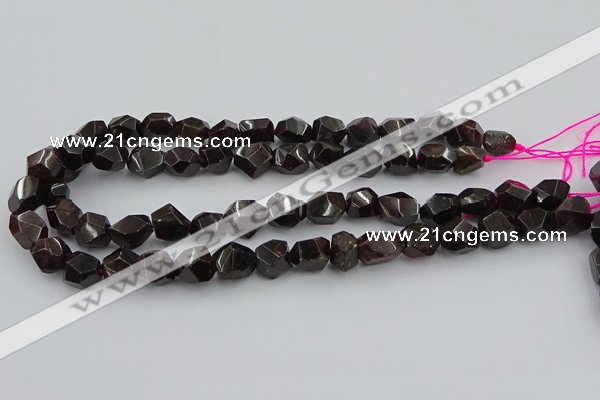 CNG5755 15.5 inches 10*14mm - 12*16mm faceted nuggets garnet beads