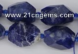 CNG5764 15.5 inches 12*16mm - 15*25mm faceted nuggets sodalite beads