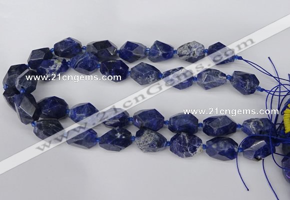 CNG5764 15.5 inches 12*16mm - 15*25mm faceted nuggets sodalite beads