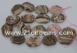 CNG5768 20*30mm - 35*45mm faceted freeform rhodochrosite beads