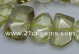 CNG5773 15.5 inches 12*16mm - 15*20mm faceted freeform lemon quartz beads