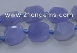 CNG5775 10*12mm - 10*14mm faceted freeform blue lace agate beads