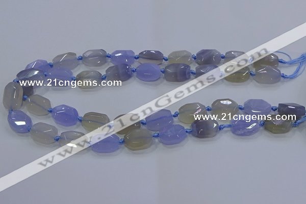 CNG5776 10*14mm - 12*16mm faceted freeform blue lace agate beads