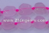 CNG5784 10*12mm - 10*14mm faceted freeform rose quartz beads