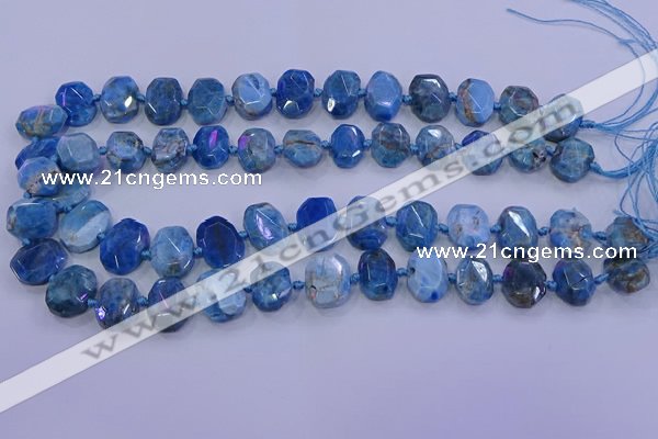 CNG5788 10*14mm - 12*16mm faceted freeform apatite beads