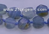 CNG5793 10*12mm - 10*14mm faceted freeform blue calcite beads