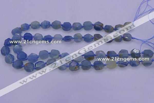 CNG5793 10*12mm - 10*14mm faceted freeform blue calcite beads