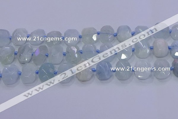 CNG5808 15.5 inches 10*14mm - 12*16mm faceted freeform aquamarine beads