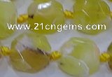 CNG5811 15.5 inches 10*12mm - 10*14mm faceted freeform yellow opal beads